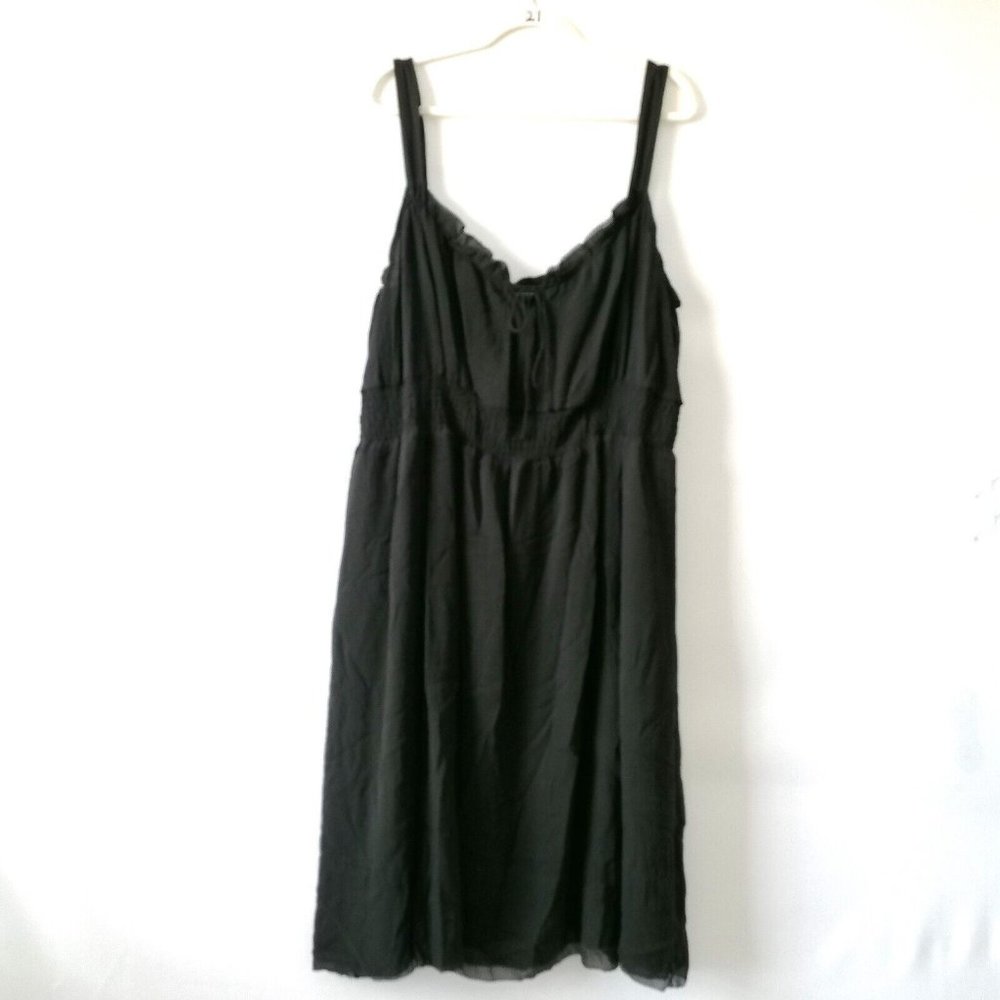 INC International Concepts Black Sleeveless Empire Waist Midi Dress Size 24W